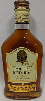 Коньяк ТРИ ЗВЕЗДОЧКИ российский трехлетний 40%, 0,25л (Россия/ ДВКК)